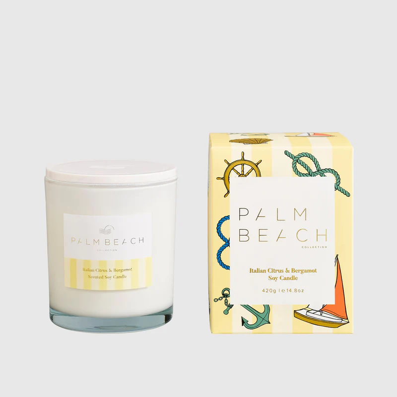 Italian citrus and bergamot candle palm beach collection 420g limited edition soy wax candle